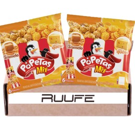 Popetas Popcorn snacks (Pck of 2 - 6 count per pck) Caramel and cheese popcorn Popetas Colombian snack mekato colombiano Comida colombiana Colombian Food Colombia