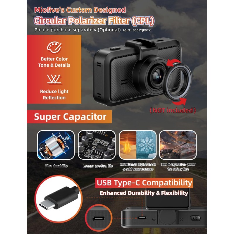 Dash Cam Front for Car 4K/2160P Dash Camera with 5G