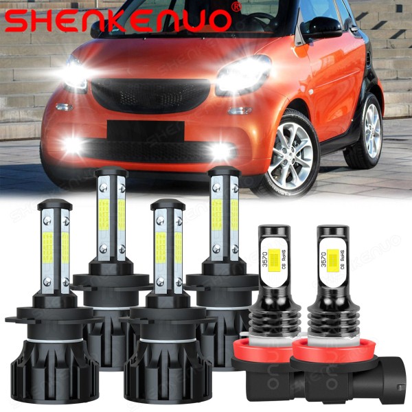 SHENKENUO For Smart Fortwo 2008-2015 H7 H11 LED Headlight Bulbs