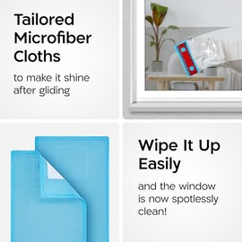 Tyroler Bright Tools - Paños de limpieza de microfibra de repuesto de alta calidad, diseñados exclusivamente para el limpiador magnético de ventanas, ultra suaves, no abrasivos y altamente absorbentes