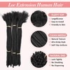 LANWIUKU Loc Extensions Human Hair 6 Inch 30 Strands 100%