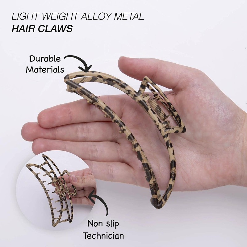 BasicSense A Pair of Leopard Print Hair Claw Set LightWeight