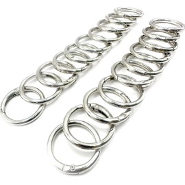 20 Pack 1 Inch Carabiner Clip, Metal Alloy Round Keyring Buckle Clips, Keychain Hook Clip for Key Bag(Silver)
