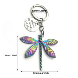2Pcs Dragonfly Keychain, Dragonfly Gifts for Women - Encouragement Gifts For Women - Unique Keychain Jewelry(multicolour)
