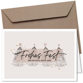 20 x Christmas Cards & Envelopes I Motif: Frohes FestI Premium Folding Cards B6 I Private & Business