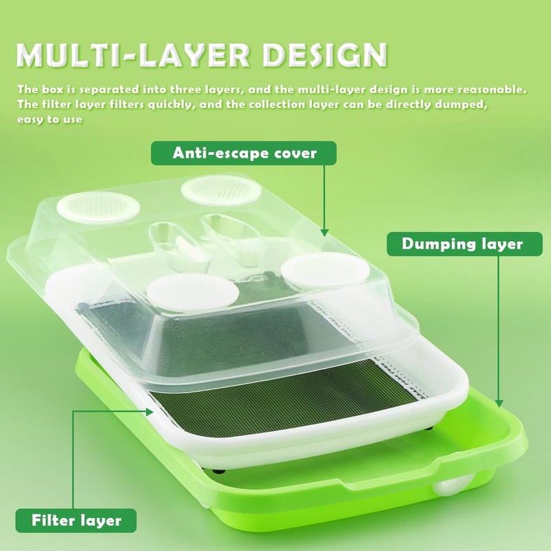 1 Pack Mealworms Breeding Kit Mealworms Keeper with 2 Pcs