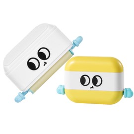 2Pcs Reusable Lint Rollers for Pet Hair, Washable Sticky Roller, Silicone Hair Scraper, 2-in-1 Reusable Lint Remover Portable Pet Hair Remover for Clothes,Travel Household, Yellow