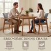 GOTMINSI Mid-Century Modern Linen Dining Chair with Arms, Solid Wood