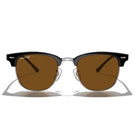 MERRY'S Classic Square Semi-Rimmed Polarized Sunglasses for Men Women S6016