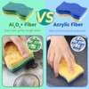 ERGONOW Non-Scratch 3-Layer Scrub Sponges, Kitchen Sponges for Dishes, Dual-Sided