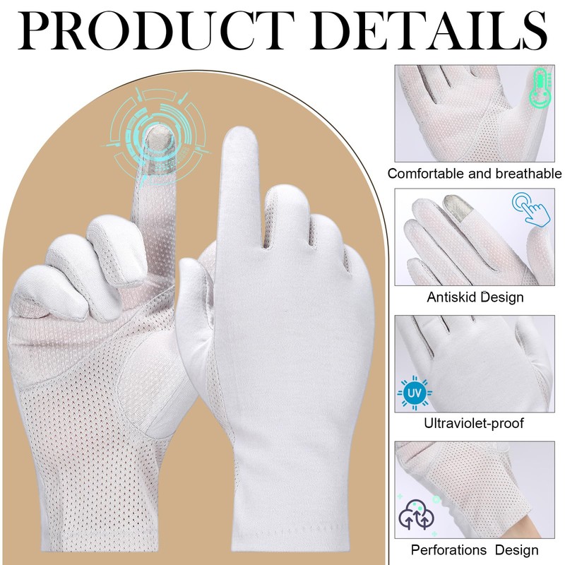 Leumoi 8 Pairs Women Driving Gloves Sun Protection UV Gloves