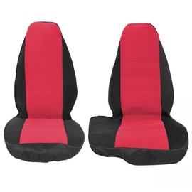 GXARTS 2Pcs 60/40 Cloth High Back Bench Seat Cover Black & Red Compatible with Ford Ranger XLT Front 1998 1999 2000 2001 2002 2003 Without Console Cover