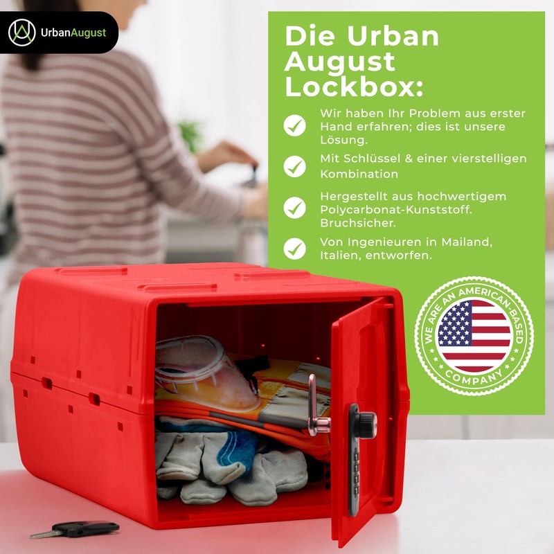 Urban August Dual Combination & Keyed Lockbox - Lockable Box