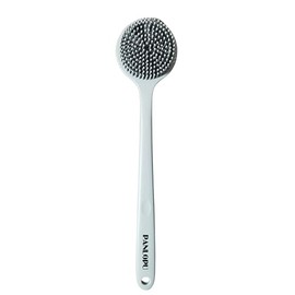 Cepillo Baño Silicona Mango Largo Corporal Doble Cara Masaje Espalda Pulgadas Gancho Gratis Gris