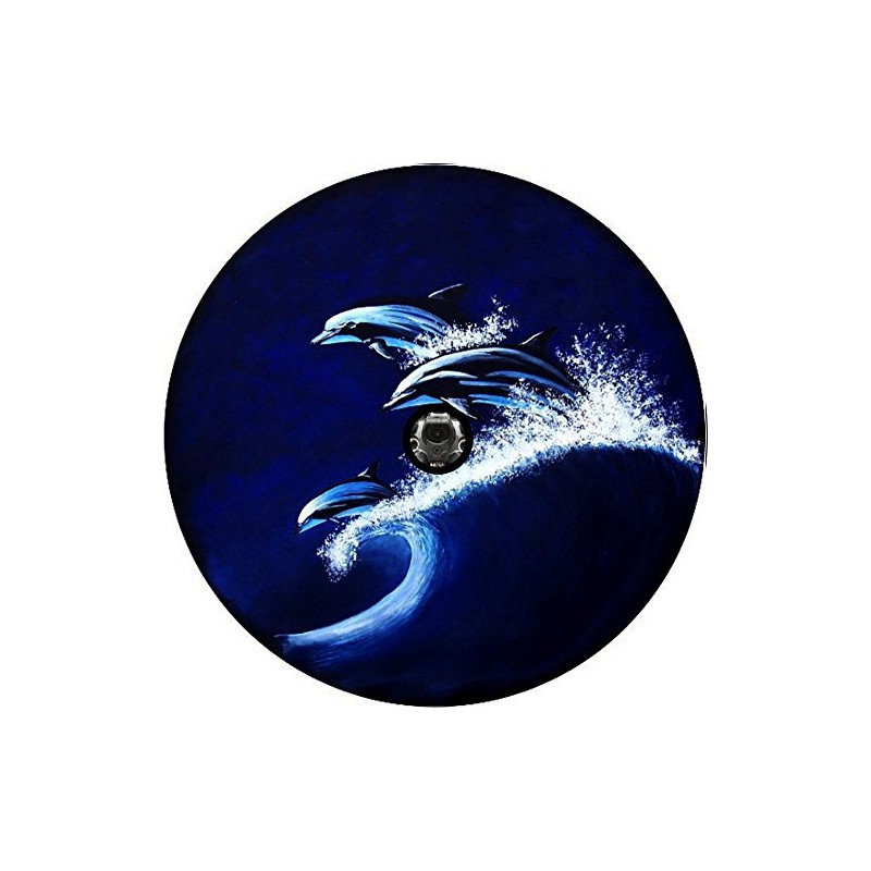 2018 Wrangler JL Back Up Camera Jumping Dolphins Tire Cover