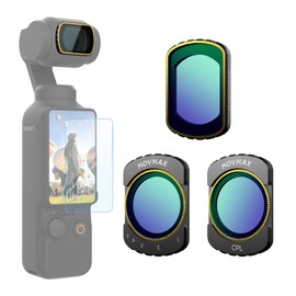 MOVMAX Magnetic Effect & ND & CPL Filter Set for DJI Osmo Pocket 3 Creator Combo Accessories, Variable Neutral Density ND2-32 CPL Polarizing Black Mist Diffusion 1/4 Effect Filter, 1 Screen Protector