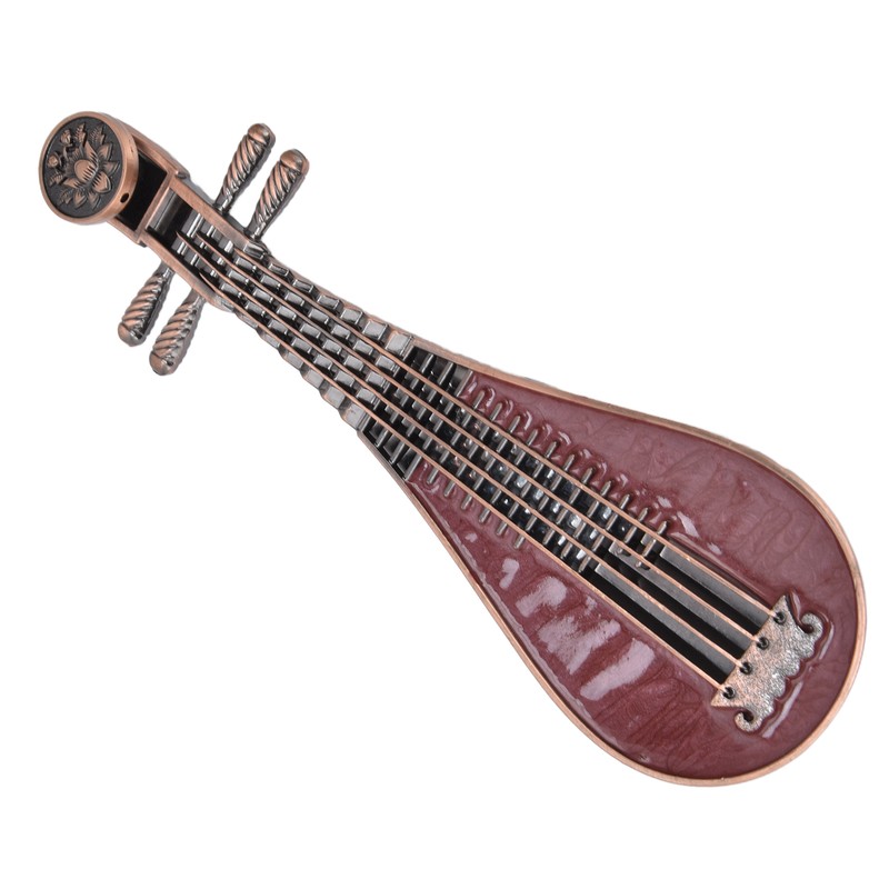 Incense Burner Holder Unique Chinese Lute Design Premium Copper Sturdy