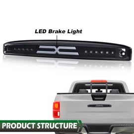 GRAND ORANGE LED Brake Light Compatible with 2003 2004 2005 2006 Dodge Ram 2500 3500 Fits Models with OEM Rear Center Tail Gate Lamp Brake Light X Type Clear Lens Black Housing