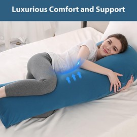 Elehealthy Pregnancy Pillow Maternity Pillow for Side Sleeping Soft Pregnancy Body Pillow for Pregnant Women, Maternity Pillow with Detachable and Adjustable Pillow Cover