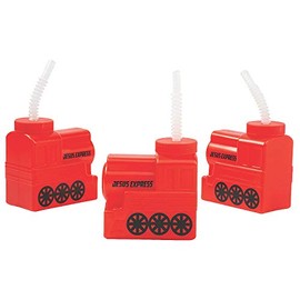 RAILROAD VBS CUP WITH STRAW - Party Supplies - 8 Pieces