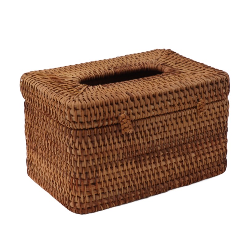 Rectangular Rattan Tissue Box Cover Rattan Woven Tissue Box Holder