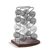 Marcy 4-Tier Wire Frame Minimalist Dumbbell Rack with Wooden Base