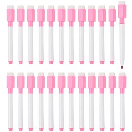 PATIKIL Dry Erase Pen Fa In Point Dry Erase Rose Red Dry Erase Marker Whiteboard Calendar Supplies with Eraser for Classroom Office 24pcs 0.5-1mm Tip