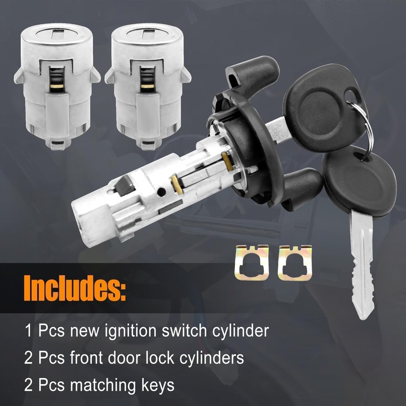 SHOZHO Ignition Switch Lock Cylinder and Pair Front Door Lock