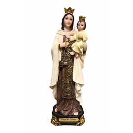 Gigi's Classy Kids 9" inch Virgen Del Carmen Imagen Our Lady of Mount Carmel Statue Virgin Catholic Home Decor