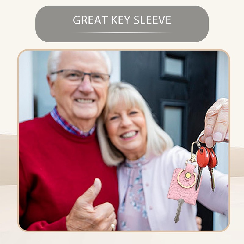 KARENSKEYS Leather Key Sleeve, 2PCS Stylish Key Cover, Broken Car