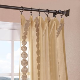 HPD Half Price Drapes SHCH-EMBOCS3595-84 Embroidered Sheer Curtain (1 Panel), 50 X 84, Cleopatra Gold