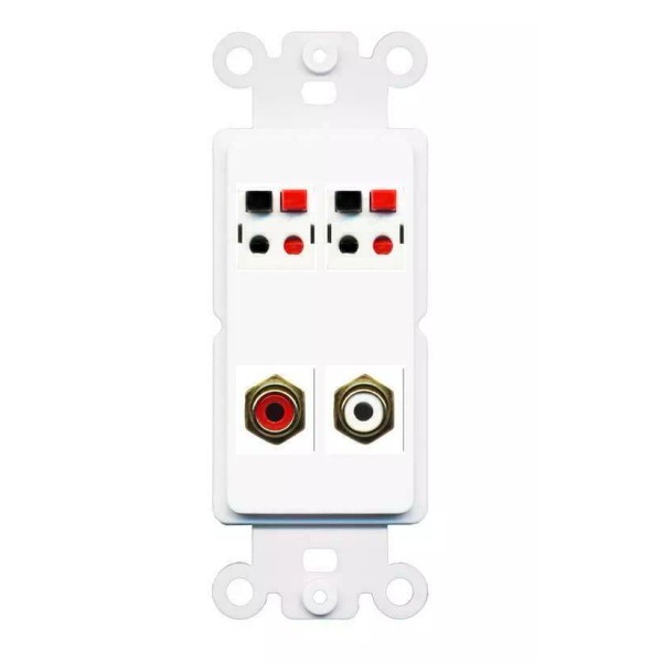 Wallplate City Wall Plate Custom Jacks with 2 x Speaker