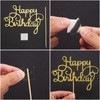 Lifreer Lifreer Happy Birthday Cake Topper Gold Birthday Cake Decorations
