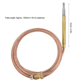 Longzhuo Kit de reemplazo de Chimenea de termopar Universal, con 5 Piezas de Tuercas Termopar Universal para Estufa de Gas, Adaptadores para Estufa de Gas, Dispositivo de calefacción（L:1500mm）