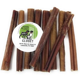 Sancho & Lola's 6 Inch Standard Bully Sticks for Dogs - 25 Count Value Pack Grass-Fed Free-Range Grain-Free Beef Pizzles