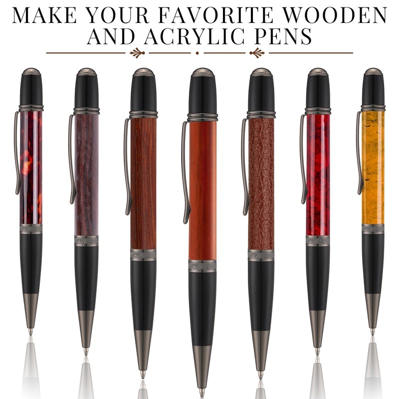 Colarr 12 Pack Woodturning Pen Kit Twist Ballpoint Pen Kit