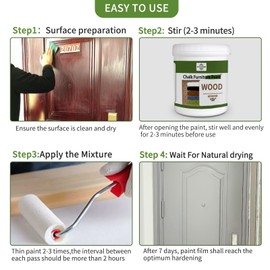 styleonme Waterbased Wood Paint Glacier, Self Brushing Paint for Household Furniture Renovation (1kg/35oz, 50-80sq.ft, with tools)