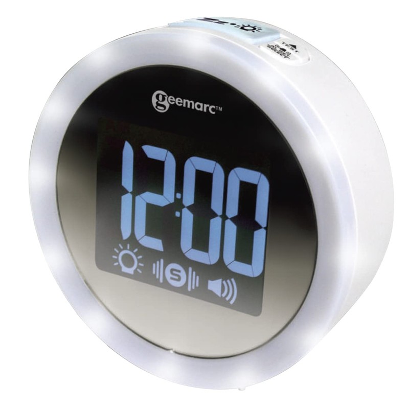95dB Loud Alarm Clock with Bright Flashing Lights, Vibrating Pad