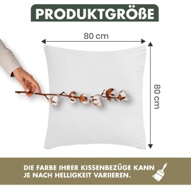 Terra Beds Cushion Cover 80 x 80 cm Cotton Jersey 160 GSM - Pillowcase 80 x 80 cm Set of 2 with Zip, Stretchy Knitted Fabric, Breathable - (White)