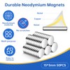 GOOZADA 50Pcs 15x3 mm Fridge Magnets,Silver Refrigerator Magnet, Heavy Duty