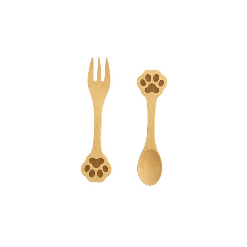 JB Home Collection, Set of 2 Dog Paw Bamboo Spoon