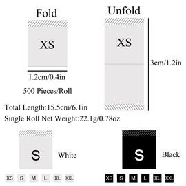 White Size Label Woven Clothes Size Tags XS/S/M/L/XL/XXL for Clothing Sewing Knitting Garment Size Marking