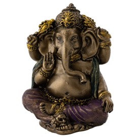 Top Collection Mini Ganesh Statue - Ganesha Lord of Success Sculpture in Premium Cold Cast Bronze with Colored Accents - 2-Inch Collectible New Age Hind God Figurine