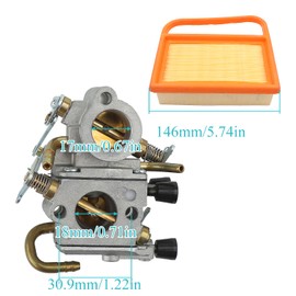Atunee TS410 Carburetor for Stihl TS410 TS420 Concrete Cut-off Saw Replace for C1Q-S118 C1Q-S118D 4238 120 0600 4238-120-0600 with Air Fuel Fil-ter Spark Plug