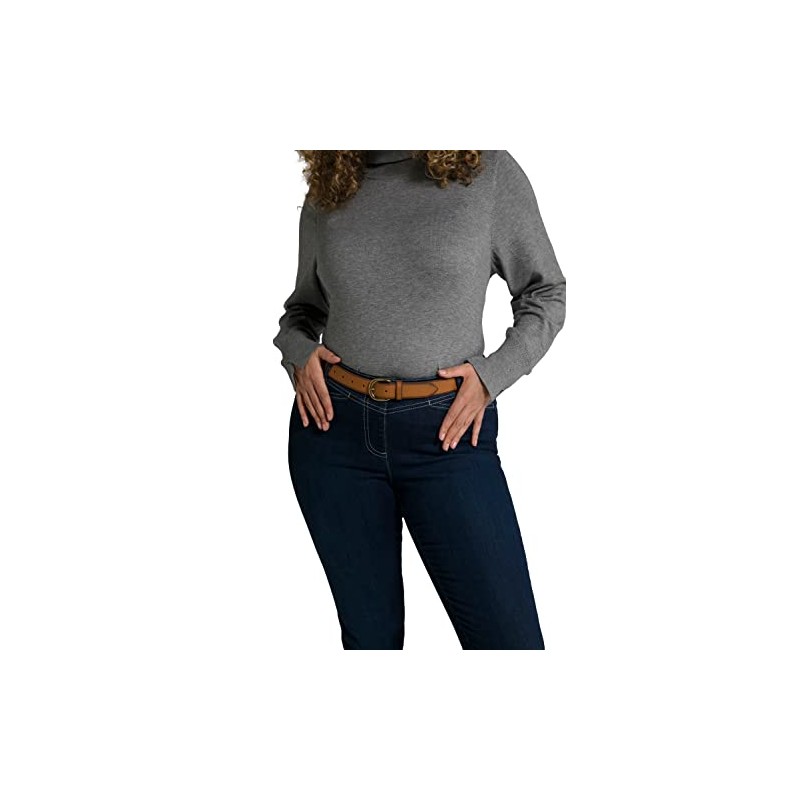 Ulla Popken Women's Basic Slim Belt, Chestnut