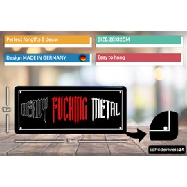schilderkreis24 - Tin Signs Funny Saying "Heavy Metal" Sign Decorative Metal Sign Garage Workshop Hobby Room House Entrance Door Gift Idea 28 x 12 cm