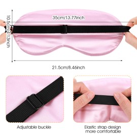 Silk Sleep Mask, Eye Mask Made of Pure Silk with Adjustable Strap, Blackout Sleeping Mask, Comfortable Soft Eye Mask, Sleeping Aid, Blindfold for Sleep Quality, Light Blocking (Pink)