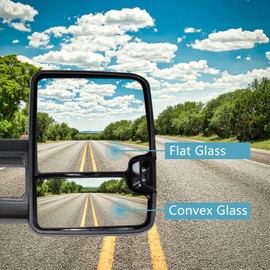 AERDM Towing Mirrors Compatible with Ford F150 2004 2005 2006 2007 2008 2009 2010 2011 12 13 2014 Power Heated with Smoke Signal and Puddle Light Tow Mirrors Pair set Pickup Truck Tow Mirrors Pair set