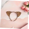 Gatuida 9pcs Leopard Print Cat Ear Headbands Plush Fuzzy Animal