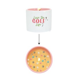 Pavilion Gift Company – Livin’ The Golf Life – 8 Oz Jasmine Scent with Hidden Design Surprise Wax Reveal Candle Unique Golfer Golfing Gift